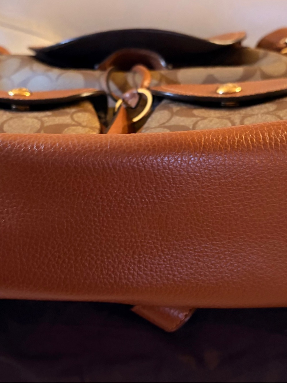 Coach Outlet Signature Canvas Drawstring Backpack in Brown/Tan, Gently Used. - Picture 4 of 7